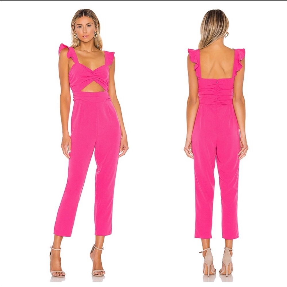 lovers + friends / knox cutout nwt ruffle jumpsuit